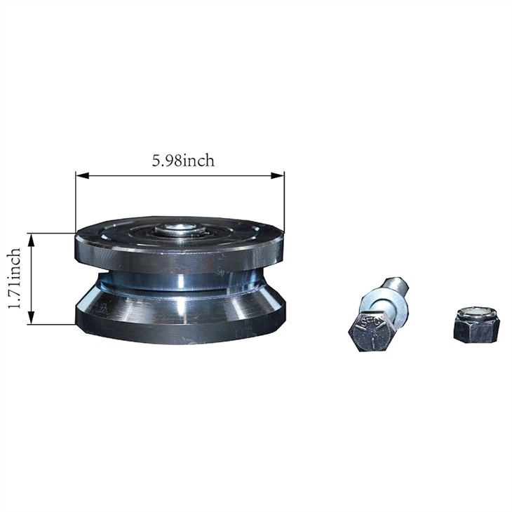 wheel for V shape track gates
